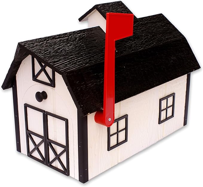 Wooden Dutch Barn Style Mailbox (Post Mount)