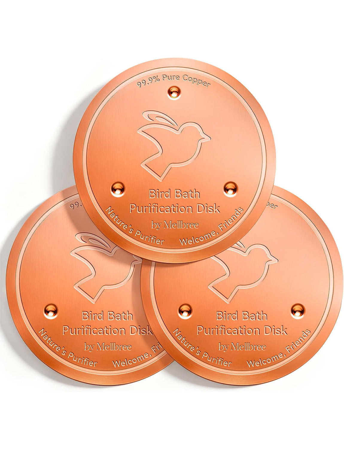 Pure Copper Bird Bath Cleaner Disc for Outdoor Birdbaths