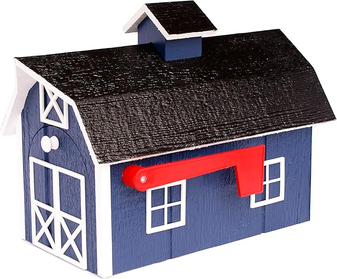Wooden Dutch Barn Style Mailbox (Post Mount)