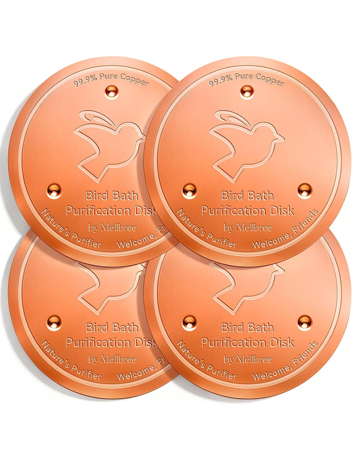 Pure Copper Bird Bath Cleaner Disc for Outdoor Birdbaths