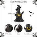 Flickering Halloween Tree - Ghost Face, Raven & Tombstone Decor 👻